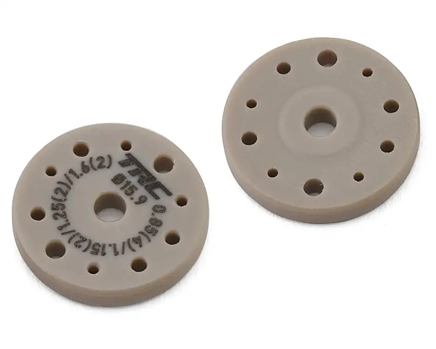 Throttlefinger Racing Concepts Flat Shock Piston (2) (0.85mm x 4 + 1.15mm x 2 + 1.25mm x 2 + 1.4mm x 2) (AE/Mugen/Tekno/Xray/Kyosho)