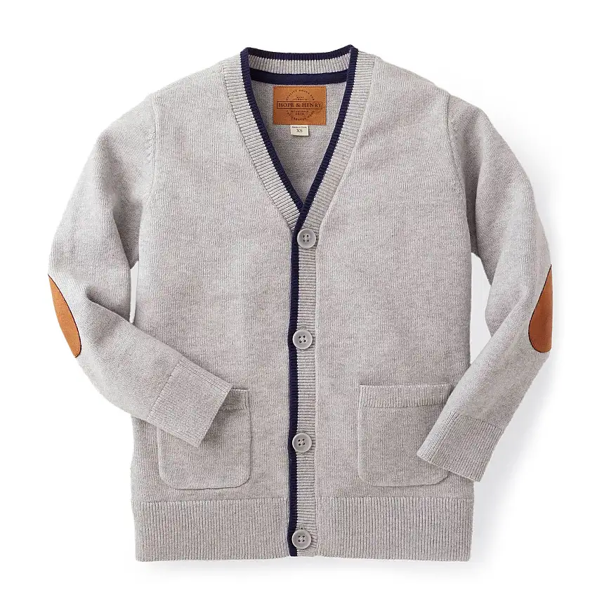 Tipped Cardigan With Elbow Patches - Baby