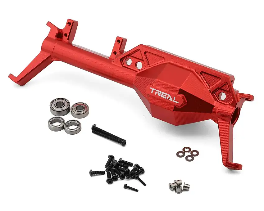 Treal Hobby Axial AXP8 Gilamon 7075 CNC-Machined Aluminum Front Axle Housing (Red)