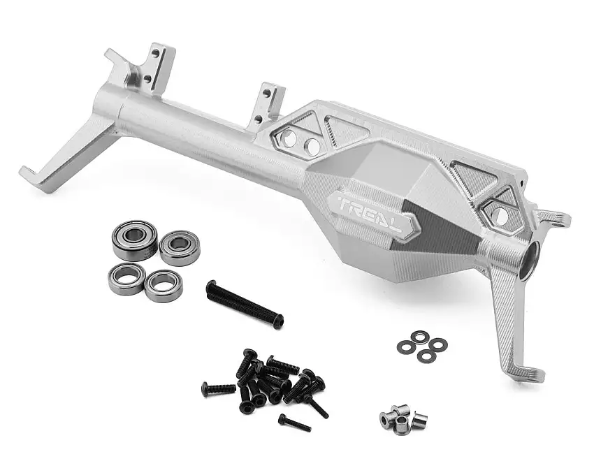 Treal Hobby Axial AXP8 Gilamon 7075 CNC-Machined Aluminum Front Axle Housing (Silver)