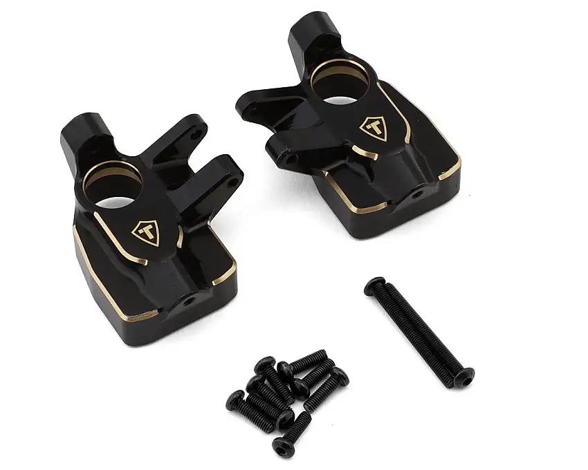 Treal Hobby Axial AXP8 Gilamon Brass Steering Knuckles (Black) (72.55g ea) (2)