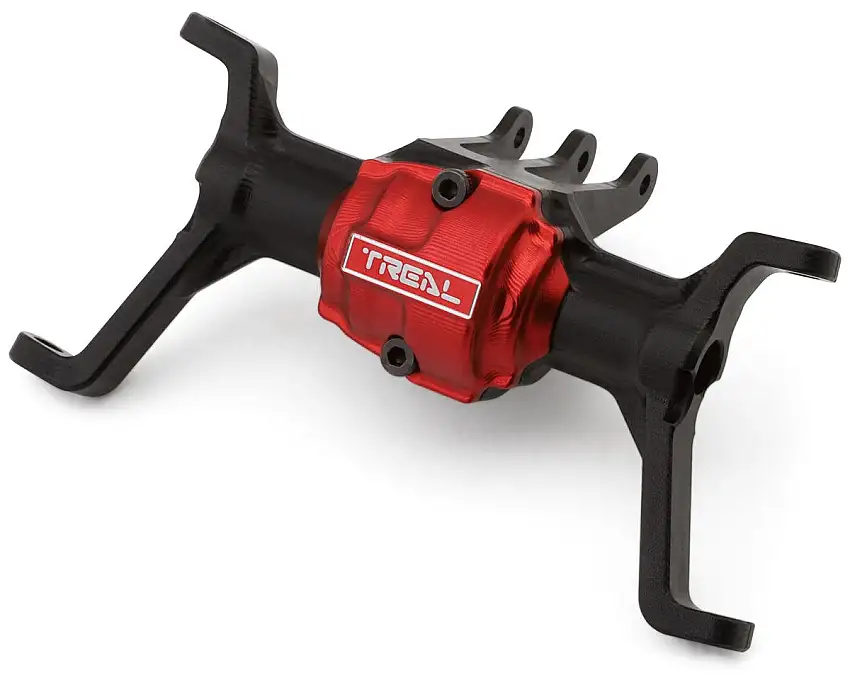 Treal Hobby Redcat Ascent-18 7075 Aluminum Front Axle Housing (Black) w/C-Hubs