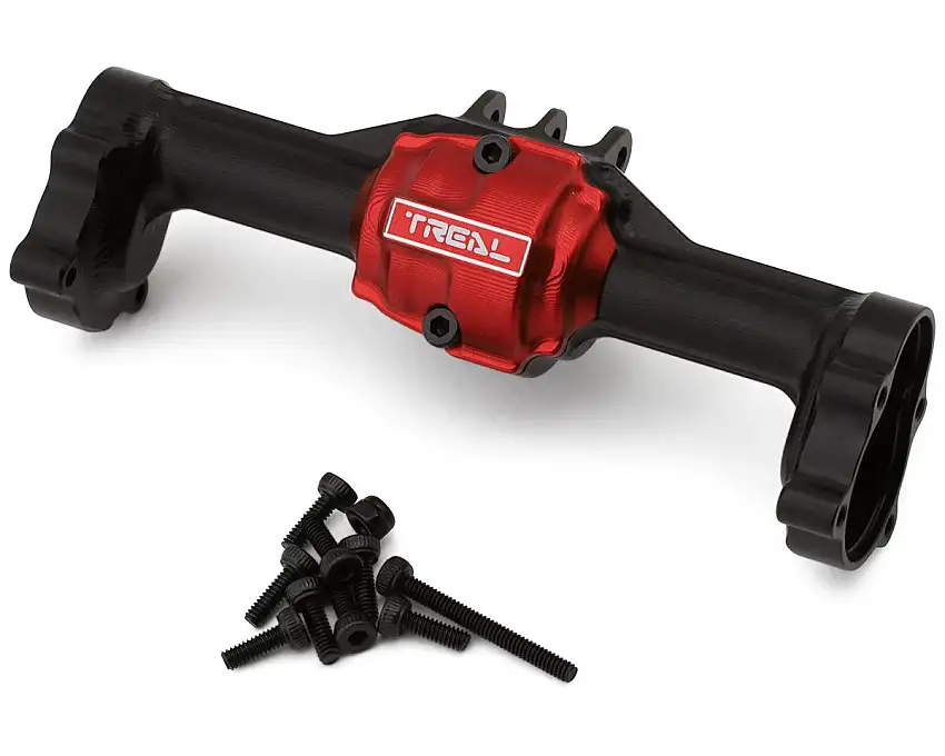 Treal Hobby Redcat Ascent-18 7075 Aluminum Rear Axle Housing (Black) w/Hubs