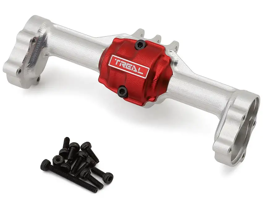 Treal Hobby Redcat Ascent-18 7075 Aluminum Rear Axle Housing (Silver) w/Hubs