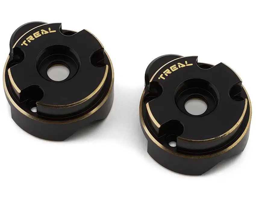 Treal Hobby Redcat Ascent-18 Brass Outer Portal Covers (Black) (2) (47.4g)