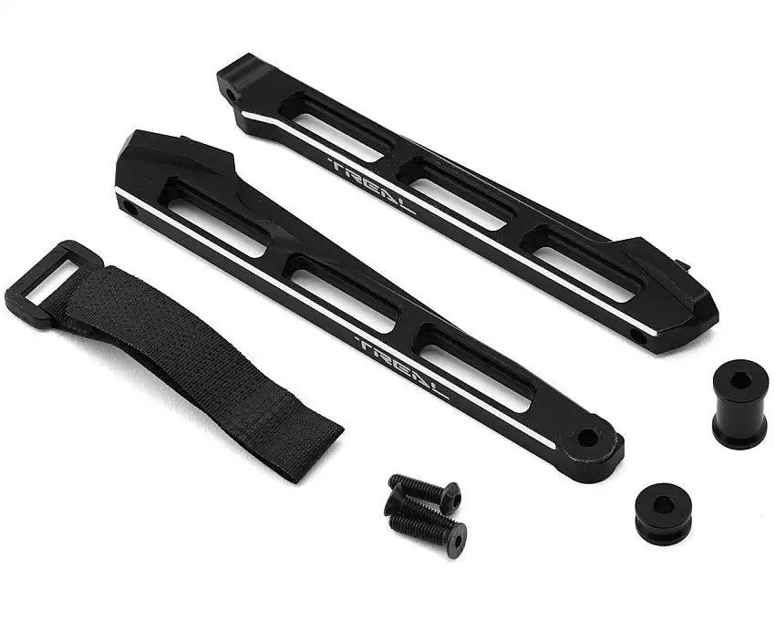 Treal Hobby Arrma Big Rock 6S BLX 7075 Aluminum Chassis Brace Set (Black) (Front/Rear)