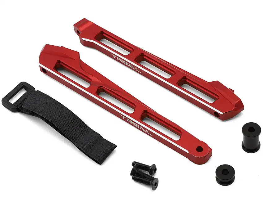 Treal Hobby Arrma Big Rock 6S BLX 7075 Aluminum Chassis Brace Set (Red) (Front/Rear)