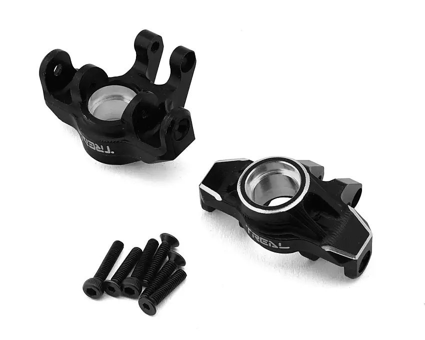 Treal Hobby Arrma Typhon/Granite Grom 7075 Aluminum Steering Knuckles (Black) (2)