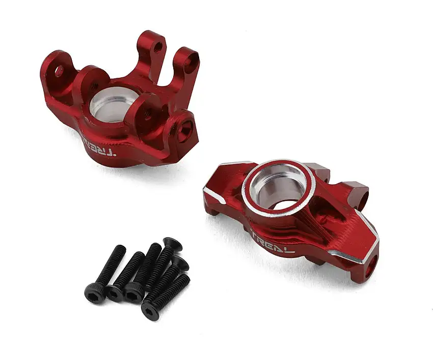 Treal Hobby Arrma Typhon/Granite Grom 7075 Aluminum Steering Knuckles (Red) (2)