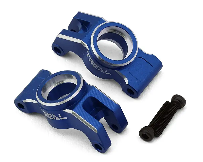 Treal Hobby Arrma Typhon/Granite Grom 7075 Aluminum Rear Hub Carriers (Blue) (2)