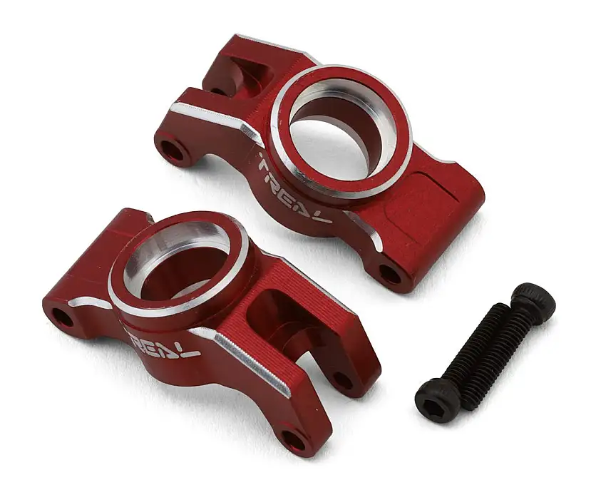 Treal Hobby Arrma Typhon/Granite Grom 7075 Aluminum Rear Hub Carrier Set (Red) (2)