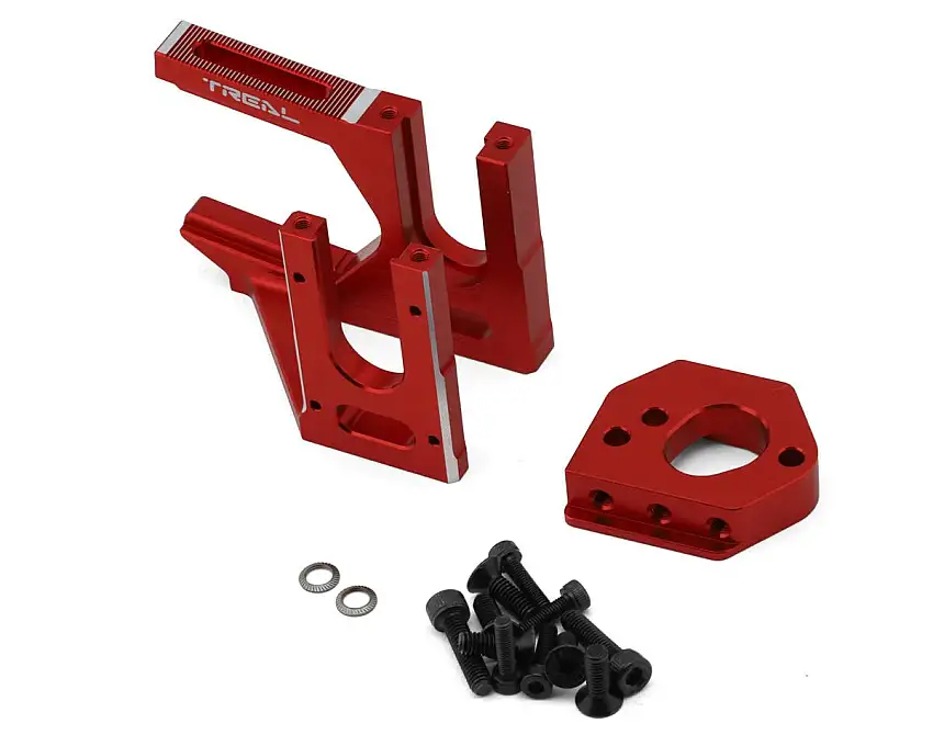 Treal Hobby Arrma 6S Aluminum Motor Plate & Center Differential Mount Set (Red)