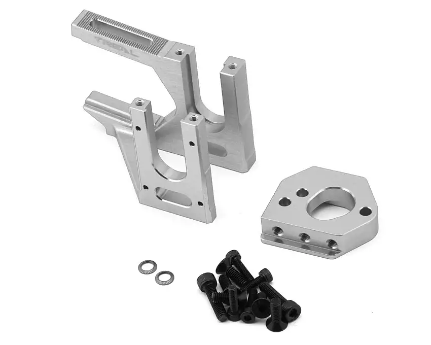 Treal Hobby Arrma 6S Aluminum Motor Plate & Center Differential Mount Set (Silver)