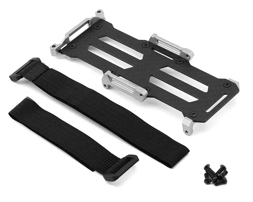 Treal Hobby Losi® LMT 2.0 LCG Carbon Fiber & Aluminum Battery Tray Set (Silver)