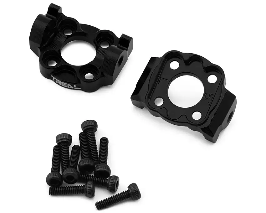 Treal Hobby Losi® Mini LMT Aluminum Front C-Hub Spindle Carriers (Black) (2) (5°)