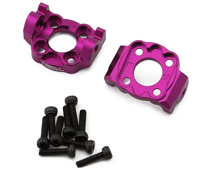 Treal Hobby Losi® Mini LMT Aluminum Front C-Hub Spindle Carriers (Purple) (2) (5°)