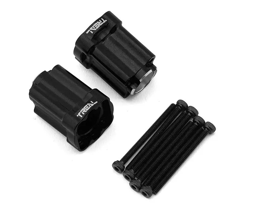 Treal Hobby Losi® Mini LMT 7075 Aluminum Rear Hub Axle Mounts (3°) (Black) (2)