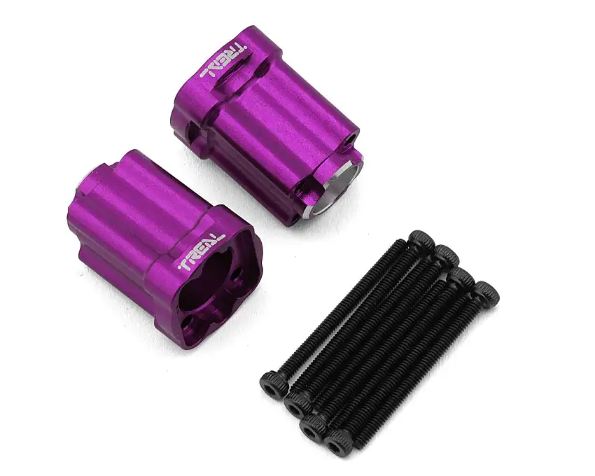 Treal Hobby Losi® Mini LMT 7075 Aluminum Rear Hub Axle Mounts (3°) (Purple) (2)