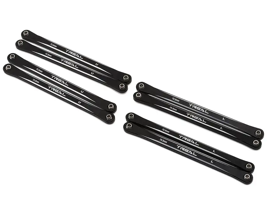 Treal Hobby Losi Mini LMT Extended CNC-Aluminum Suspension Links Set (Black)