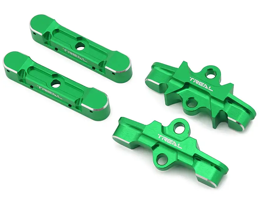 Treal Hobby 7075 Aluminum Lower Tie Bar Mount Set for Traxxas® Maxx® & Maxx Slash® (Green) (2) (Front/Rear)