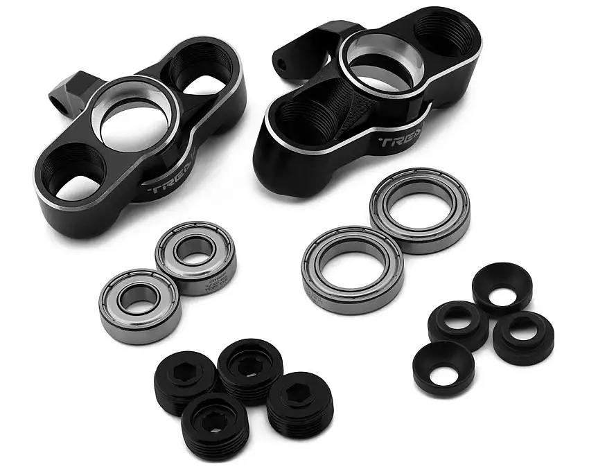 Treal Hobby Arrma 6S BLX 7075 Aluminum Front Steering Knuckle Set (Black) (2) (Mojave/FIRETEAM/Typhon/Infraction V2)