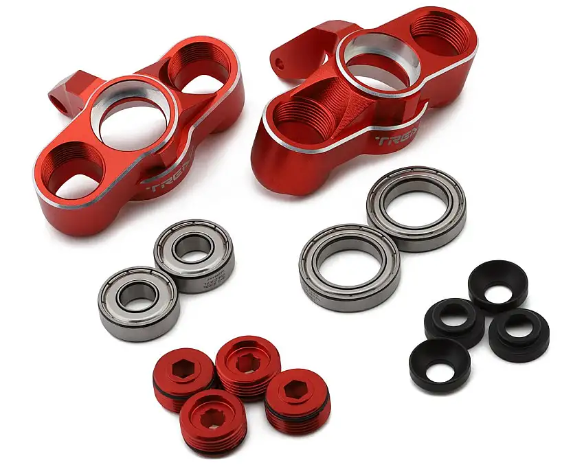 Treal Hobby Arrma 6S BLX 7075 Aluminum Front Steering Knuckle Set (Red) (2) (Mojave/FIRETEAM/Typhon/Infraction V2)