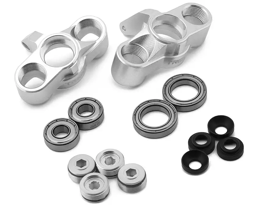 Treal Hobby Arrma 6S BLX 7075 Aluminum Front Steering Knuckle Set (Silver) (2) (Mojave/FIRETEAM/Typhon/Infraction V2)