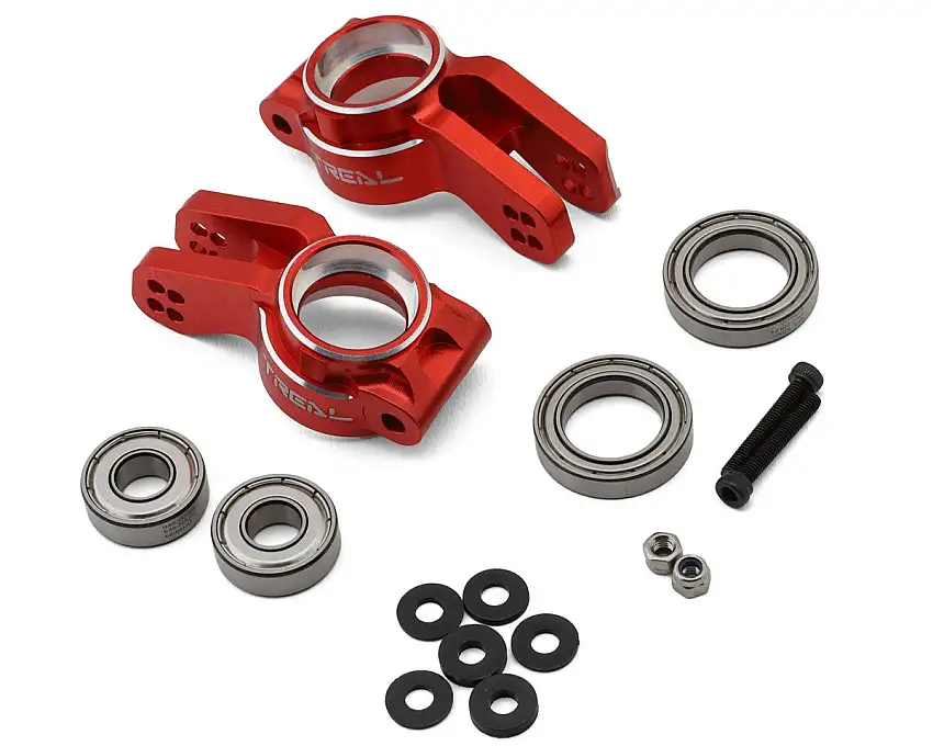 Treal Hobby Arrma 6S BLX 7075 Aluminum Rear Hub Set (Red) (2) (Mojave/FIRETEAM/Typhon/Infraction V2)