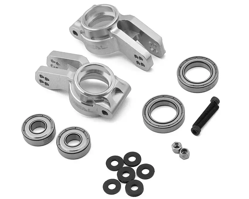Treal Hobby Arrma 6S BLX 7075 Aluminum Rear Hub Set (Silver) (2) (Mojave/FIRETEAM/Typhon/Infraction V2)
