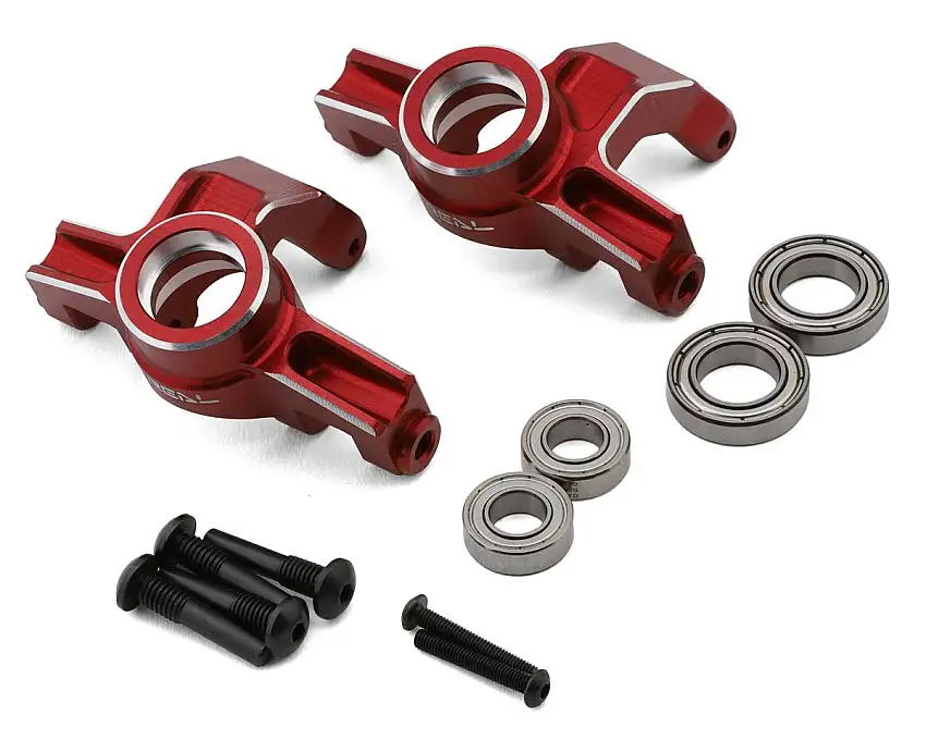 Treal Hobby Arrma Mojave 7075 Aluminum Front Steering Knuckle Set (Red) (2)