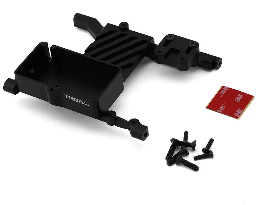 Treal Hobby Axial SCX6 Aluminum ESC & Servo Mount Bracket (Black)