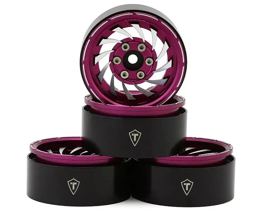 Treal Hobby Cyclone 1.9" Aluminum Beadlock Wheels (Pink) (4) (122.5g)