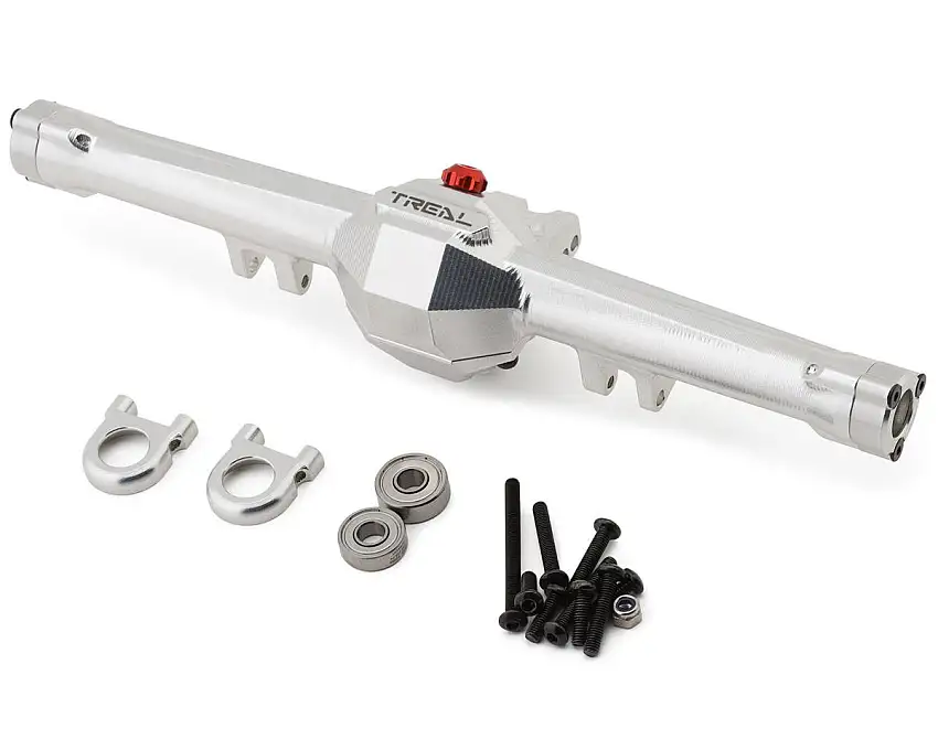 Treal Hobby Vanquish H10 Optic 7075 Aluminum Rear Axle Housing Set (Silver)