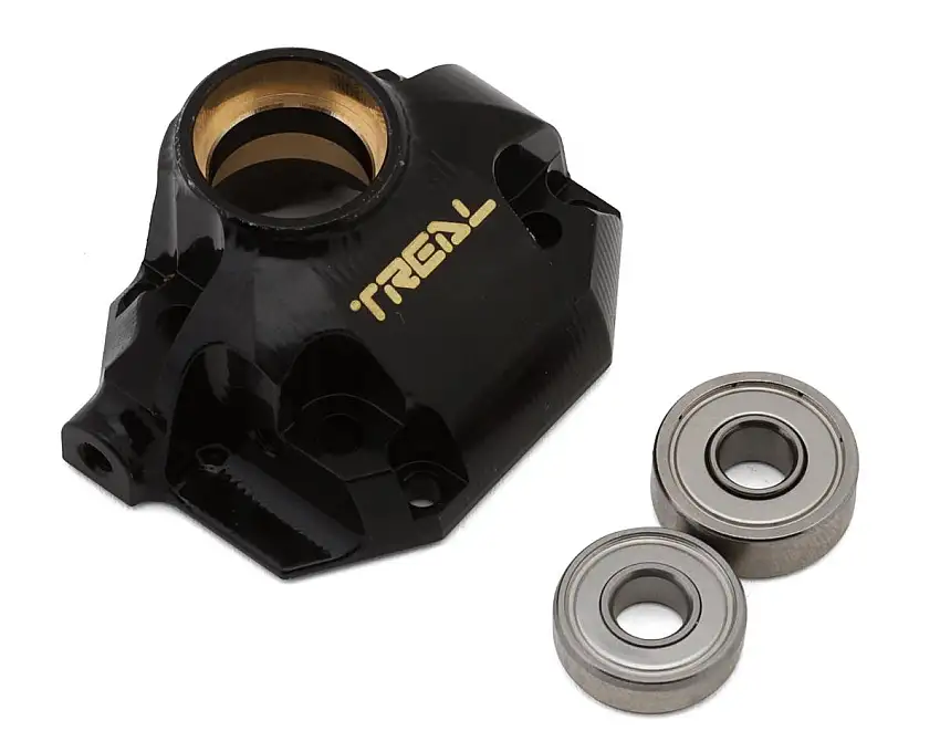 Treal Hobby Vanquish H10 Optic Brass Front Differential Output Housing Cover (57g)