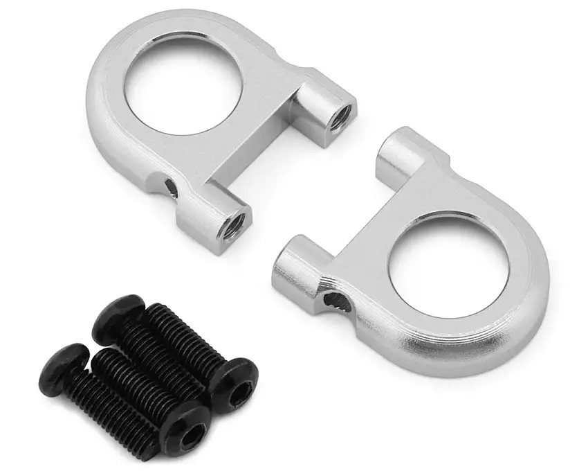 Treal Hobby Vanquish H10 Optic 7075 Aluminum Differential Bearing Carrier Retainer Caps (Silver) (2)