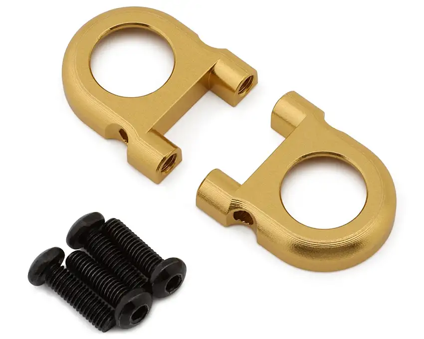 Treal Hobby Vanquish H10 Optic 7075 Aluminum Differential Bearing Carrier Retainer Caps (Gold) (2)