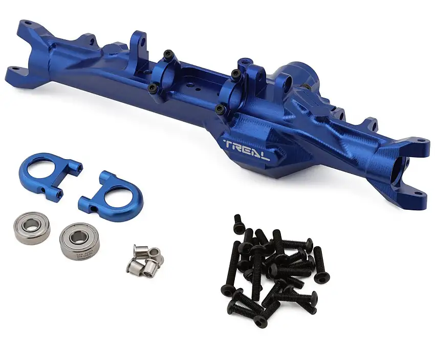 Treal Hobby H10 Optic 7075 CNC-Machined Aluminum Front Axle Housing (Blue)