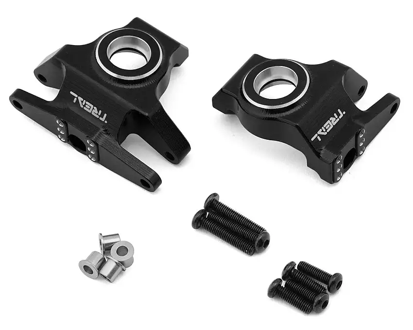 Treal Hobby Vanquish H10 Optic 7075 Aluminum Front Steering Knuckles (Black) (2)