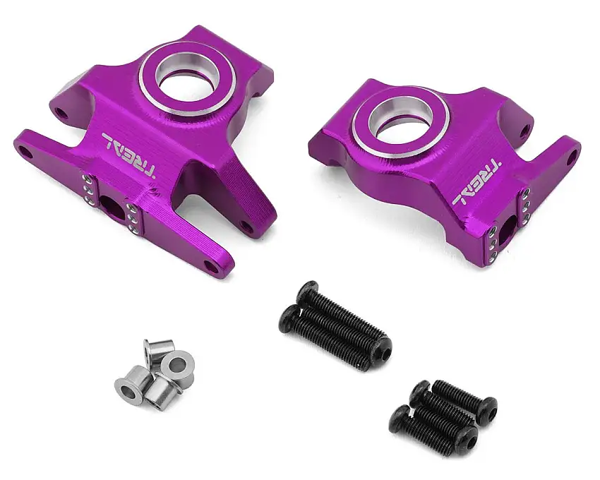 Treal Hobby Vanquish H10 Optic 7075 Aluminum Front Steering Knuckles (Purple) (2)