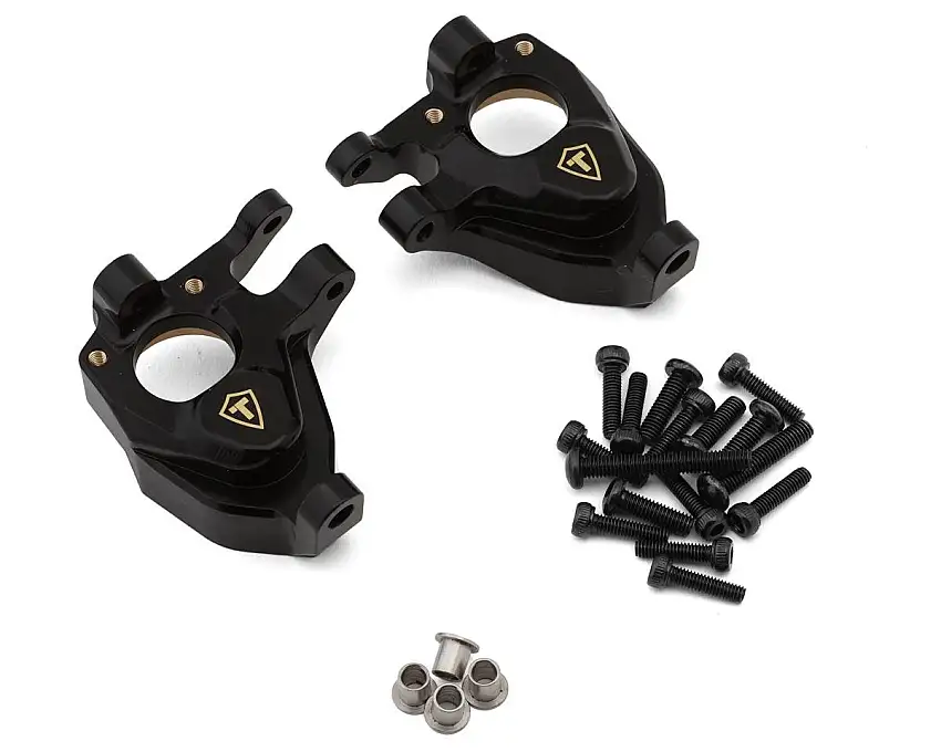 Treal Hobby Vanquish VRD/VS4-10 Brass Steering Knuckles (49.15g ea) (Black) (2) (Portal Axle)