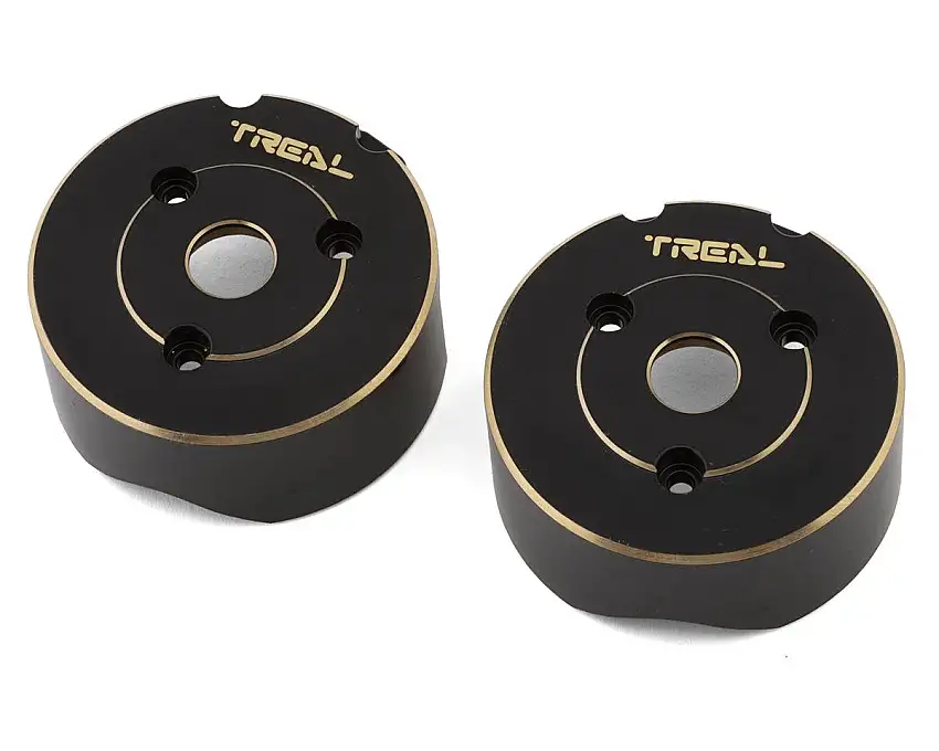 Treal Hobby Vanquish VRD/VS4-10 Brass Front Portal Covers (120.4g ea) (Black) (2)
