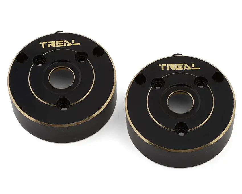 Treal Hobby Vanquish VRD/VS4-10 Brass Rear Portal Covers (87.05g ea) (Black) (2)
