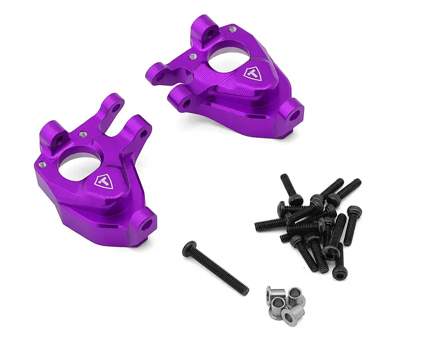 Treal Hobby Vanquish VRD/VS4-10 Aluminum Steering Knuckles (Purple) (2) (Portal Axle)