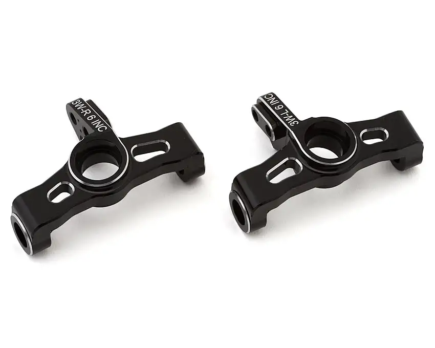 Team Losi Racing 22X Aluminum Wide Steering Spindles (Black) (2) (6°)
