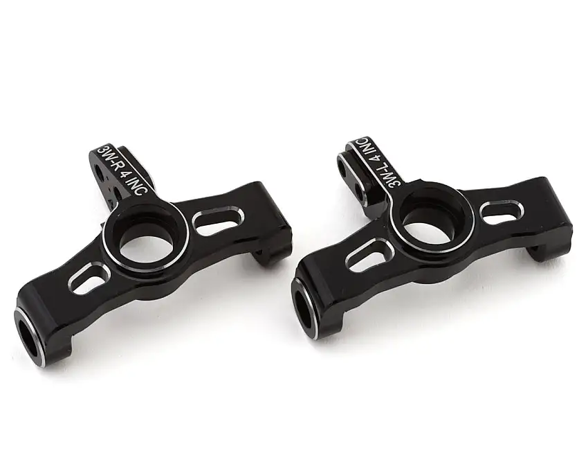 Team Losi Racing 22X Aluminum Wide Steering Spindles (Black) (2) (4°)