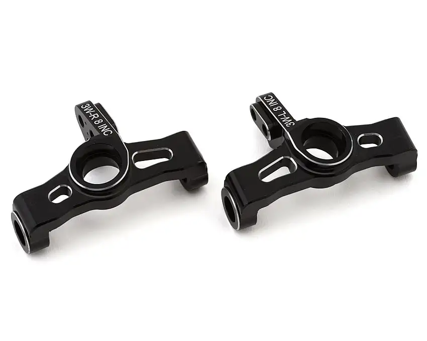 Team Losi Racing 22X Aluminum Wide Steering Spindles (Black) (2) (8°)