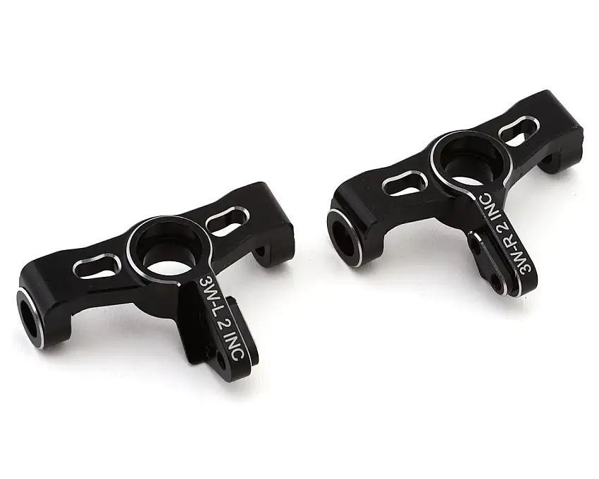 Team Losi Racing 22X Aluminum Wide Steering Spindles (Black) (2) (2°)