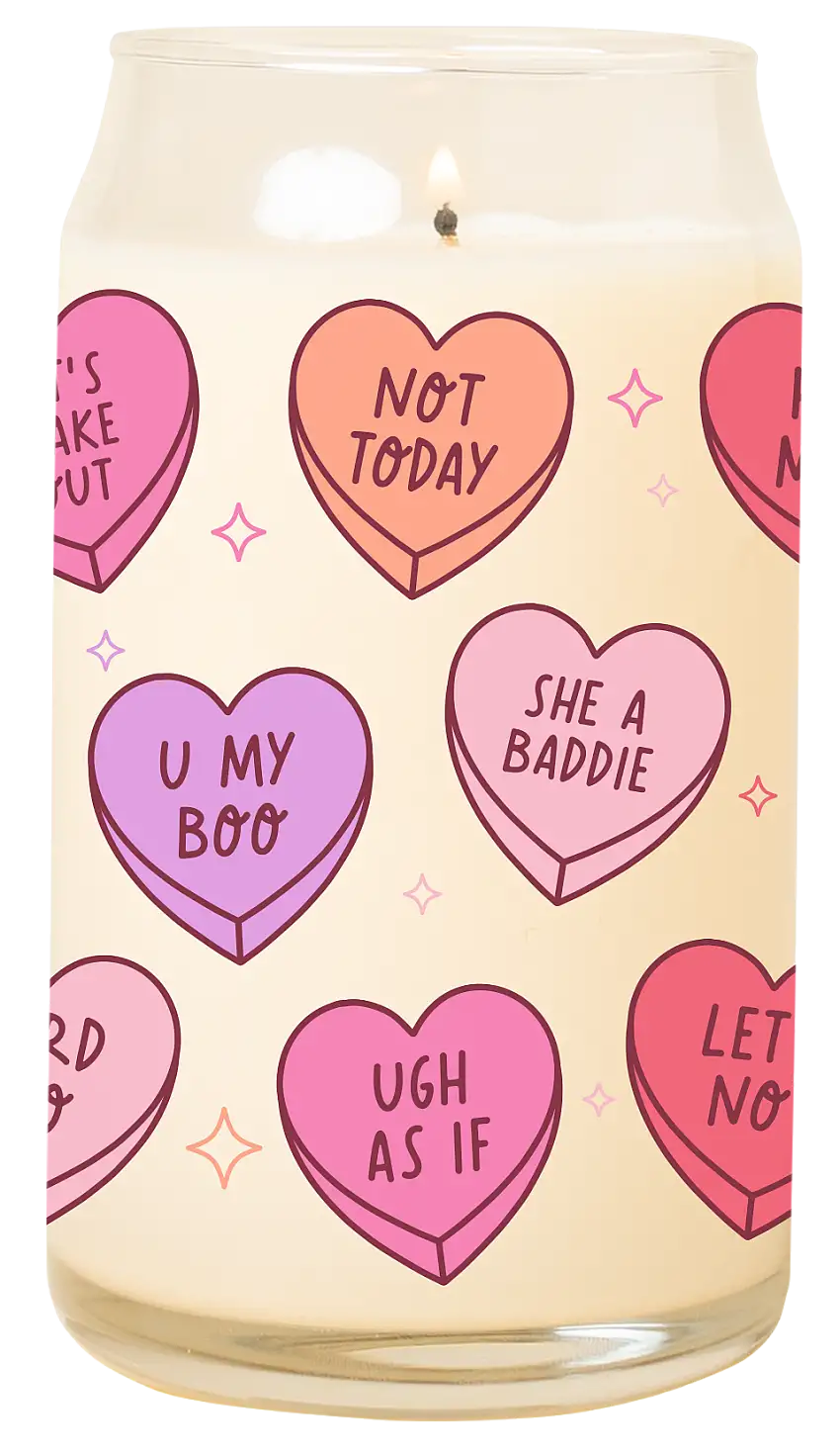 Can Glass Candle - Candy Hearts