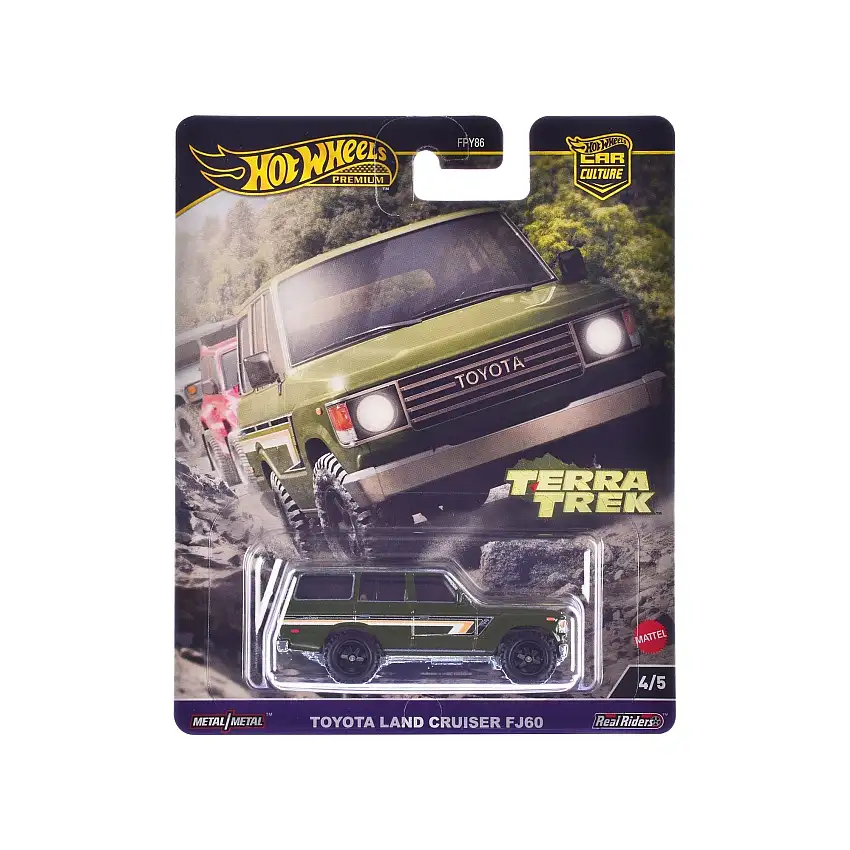 Toyota Land Cruiser FJ60 Green with Stripes "Terra Trek" Series Diecast Model Car by Hot Wheels
