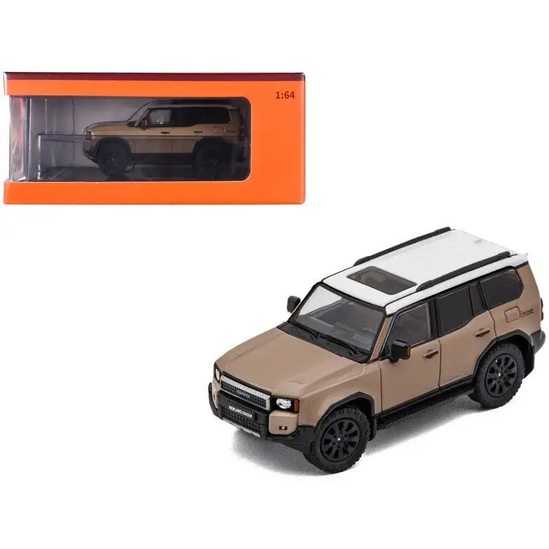 Toyota Land Cruiser Prado 250 Beige with White Top 1/64 Diecast Model Car by GCD